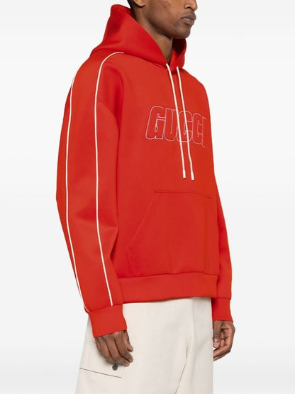 Gucci
logo-embossed pipped-trim hoodie