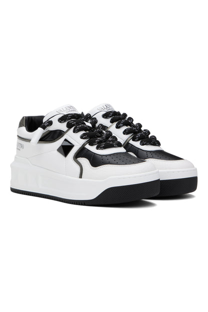 VALENTINO GARAVANI
White &amp; Black One Stud XL Low-Top Sneakers