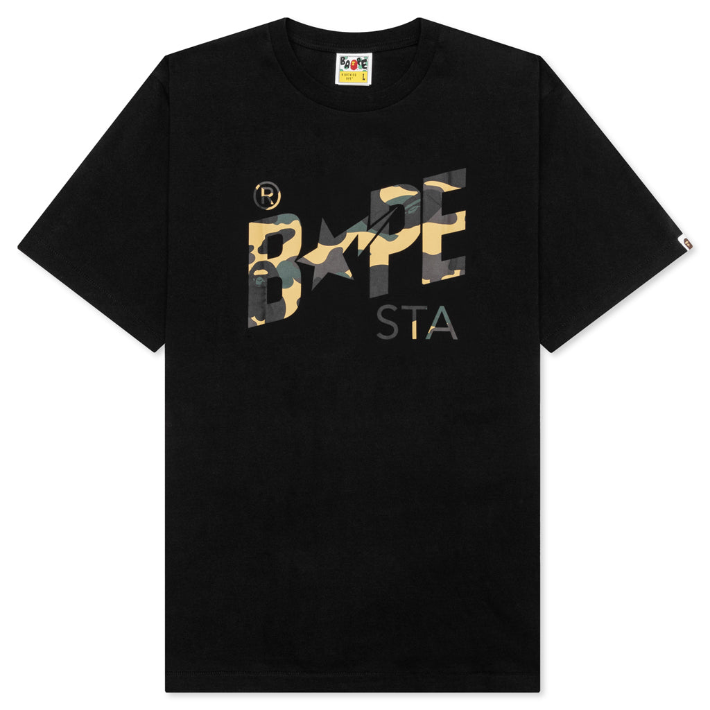 1st Camo Bape STA Tee - Black/Yellow