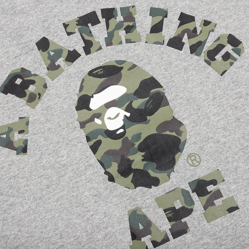 1st Camo College Long Sleeve Tee - Grey/Green