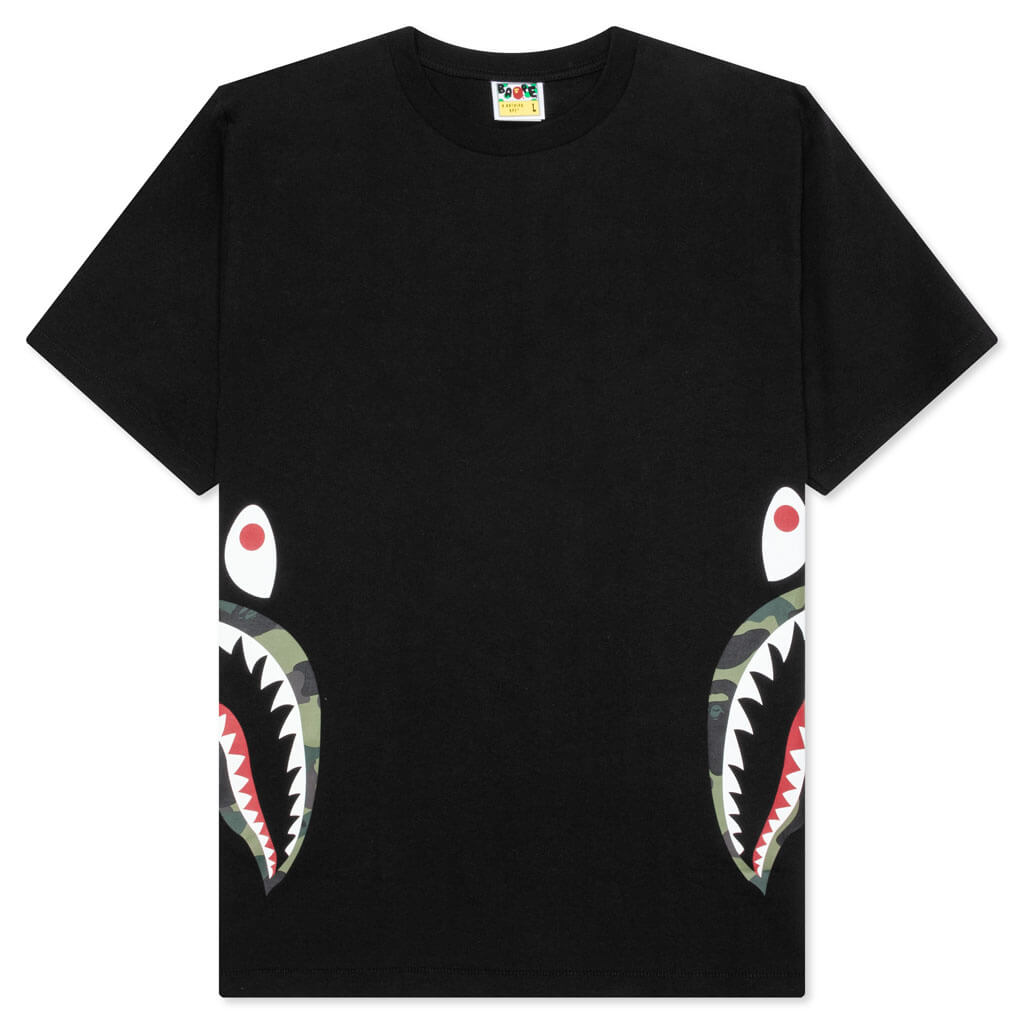 1st Camo Side Shark Tee - Black/Green