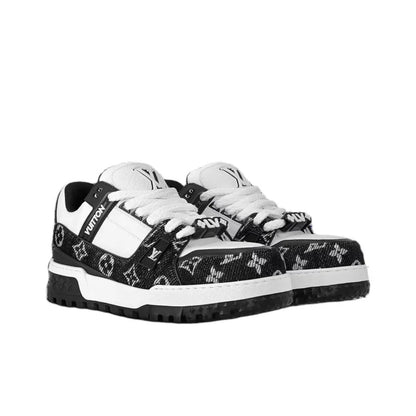 LOUIS VUITTON Trainer Maxi Skateboard Shoes Unisex Low-Top Black/White