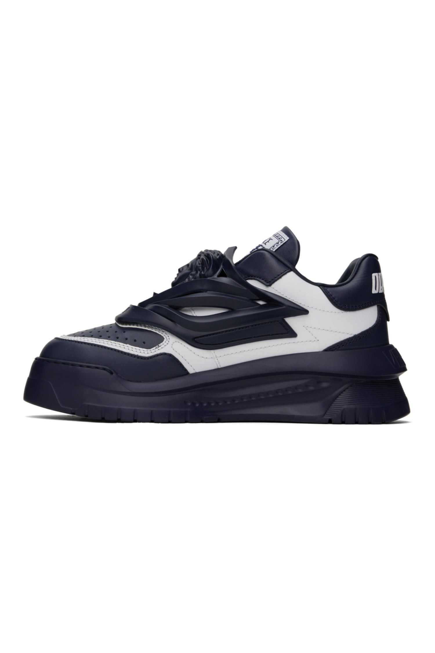 VERSACE
Navy &amp; White Odissea Sneakers