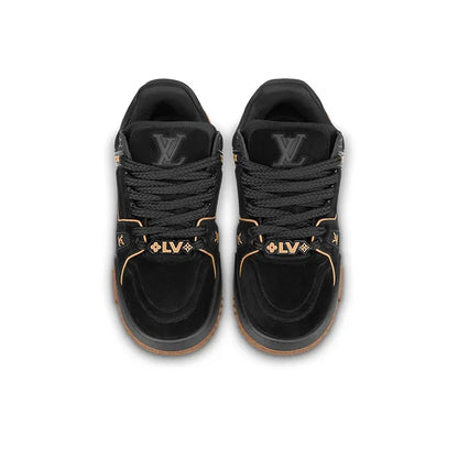 LOUIS VUITTON Trainer Maxi Black Brown Suede