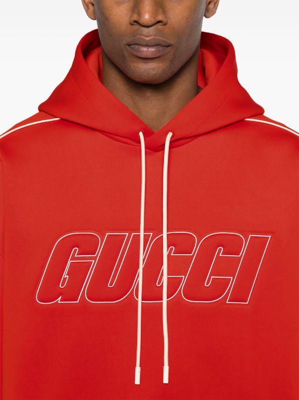 Gucci
logo-embossed pipped-trim hoodie