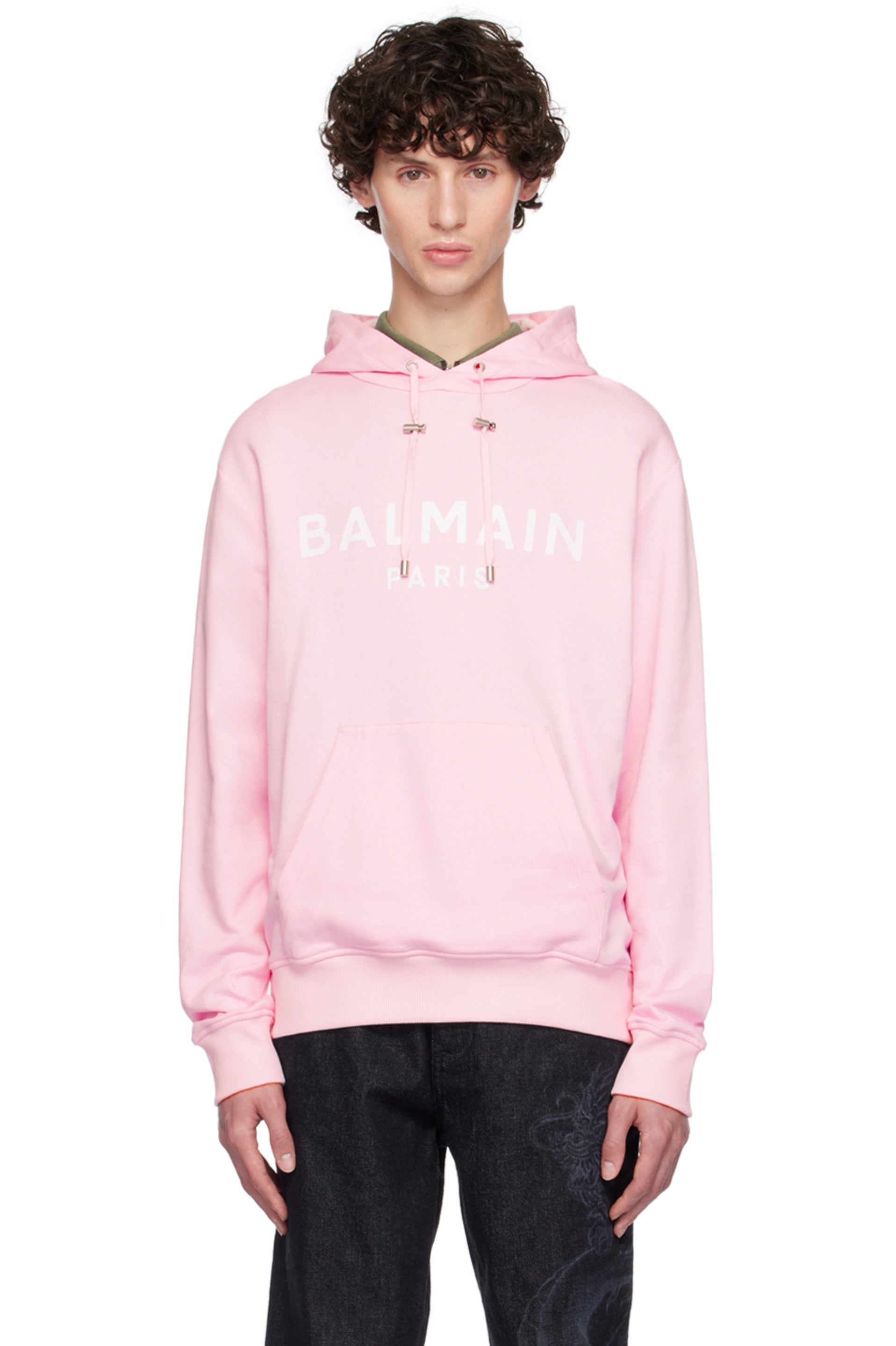 BALMAIN
Pink Printed Logo Hoodie