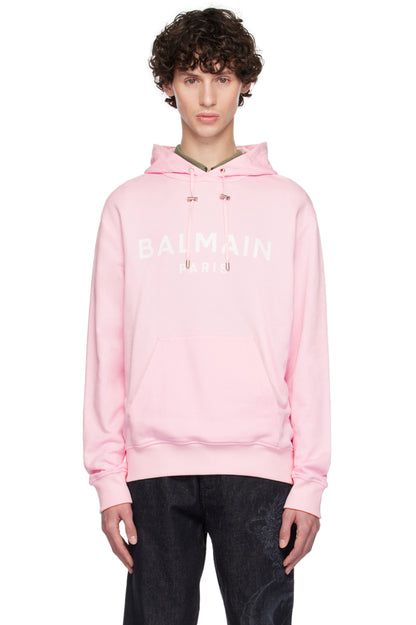 BALMAIN
Pink Printed Logo Hoodie