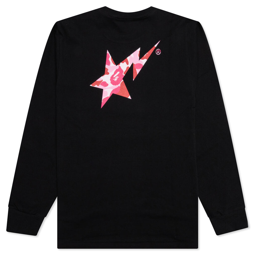 Abc Camo Bape Sta Logo L/S Tee - Black/Pink