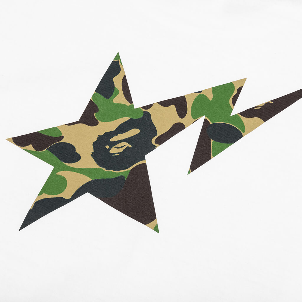 Abc Camo Bape Sta Logo L/S Tee - White/Green