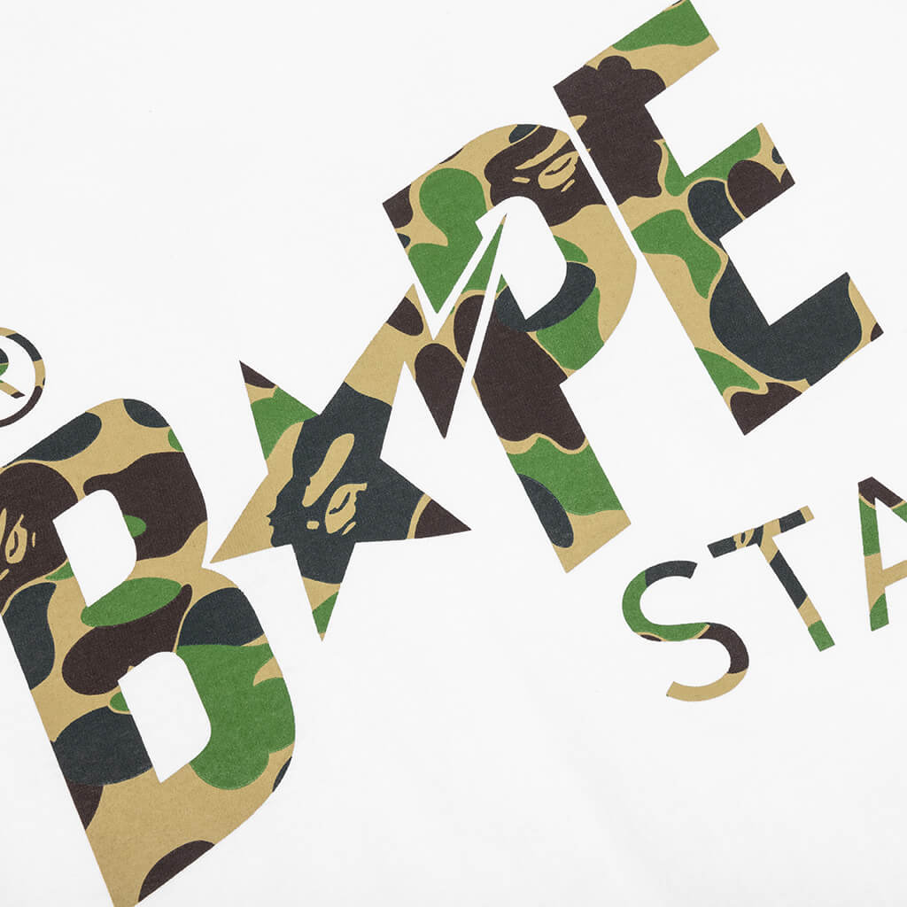 Abc Camo Bape Sta Logo L/S Tee - White/Green