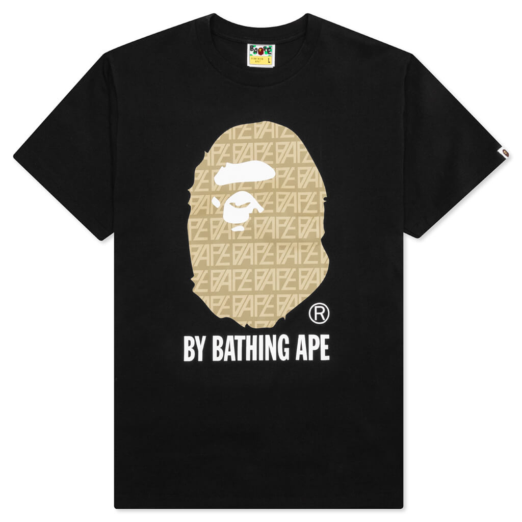 Bape Logo Monogram By Bathing Ape Tee - Black/Beige