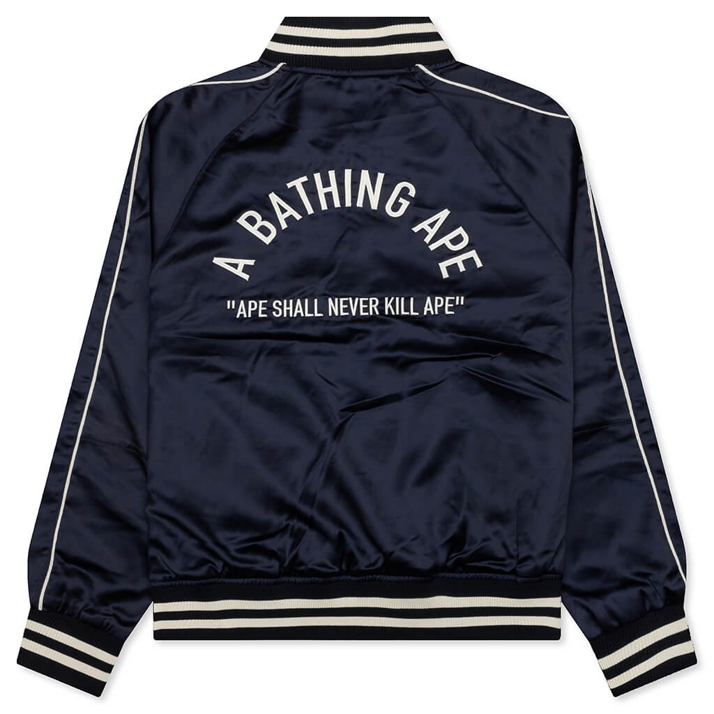 A Bathing Ape Nylon Varsity Jacket - Navy