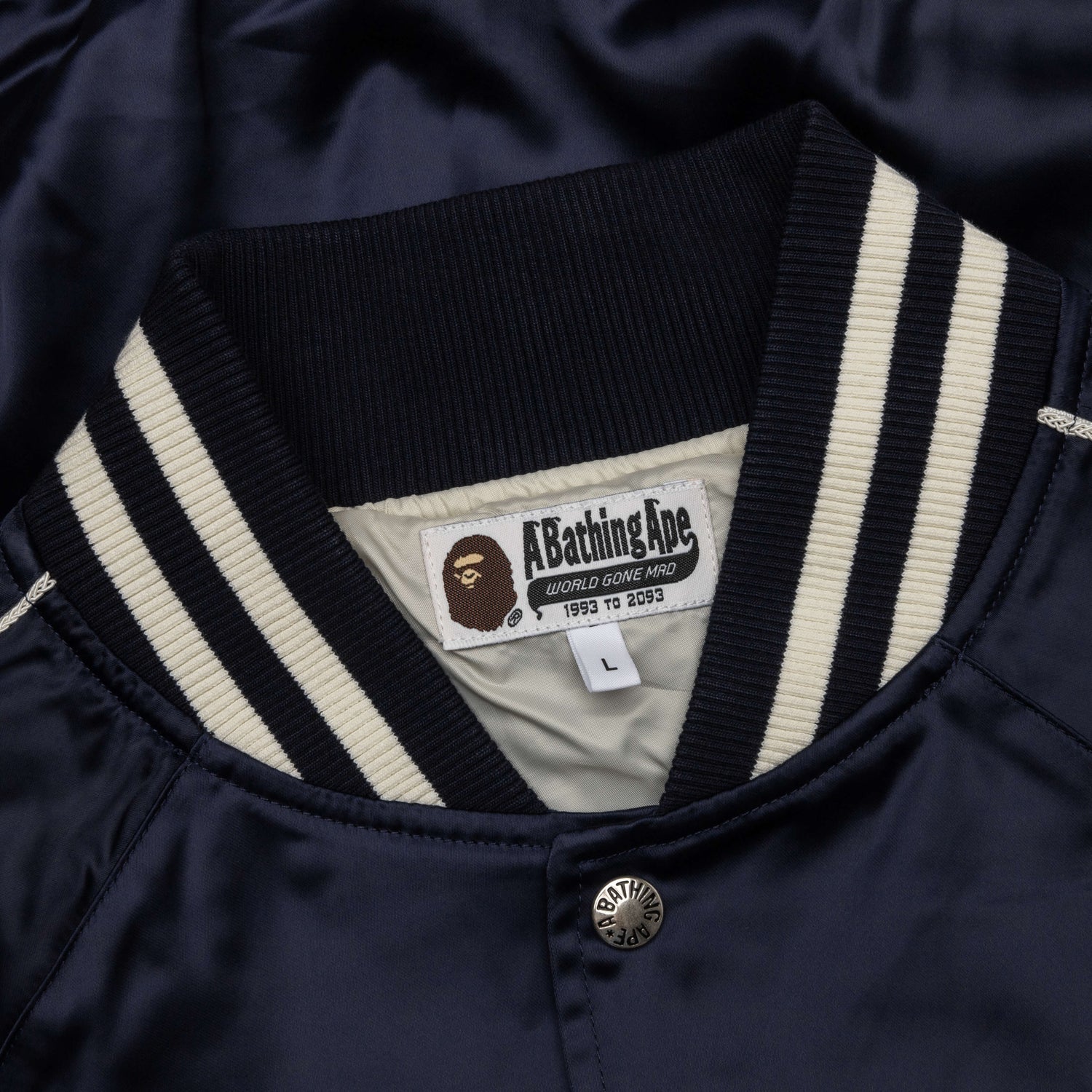 A Bathing Ape Nylon Varsity Jacket - Navy