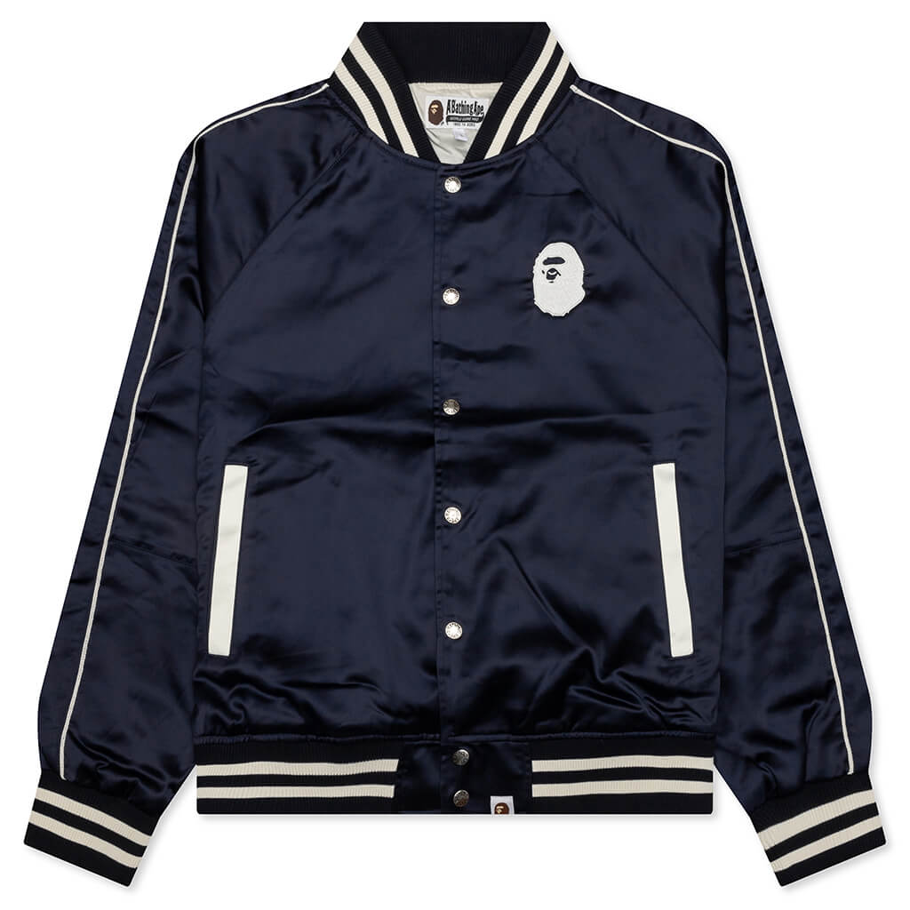 A Bathing Ape Nylon Varsity Jacket - Navy