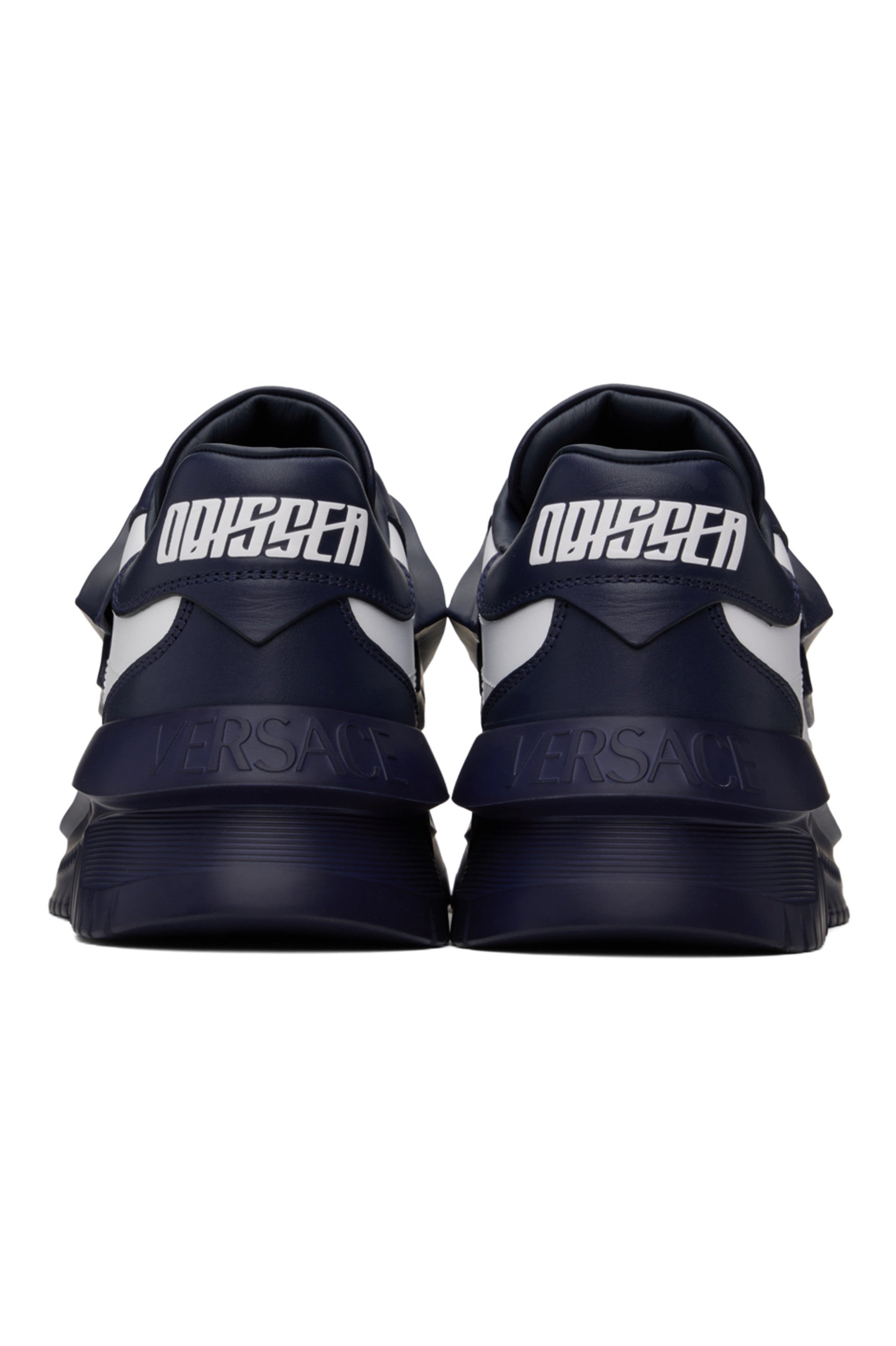 VERSACE
Navy &amp; White Odissea Sneakers