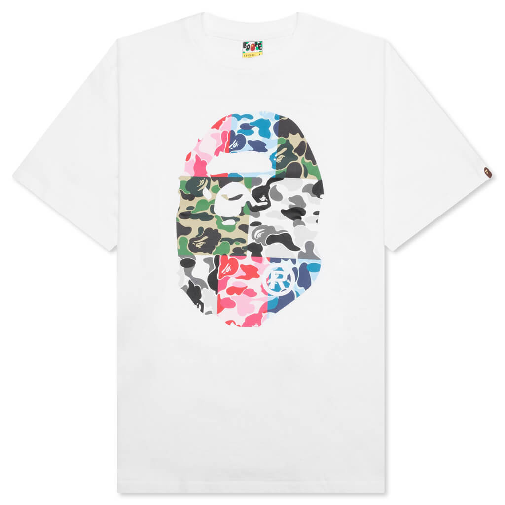 Abc Camo Crazy Big Ape Head Tee - White