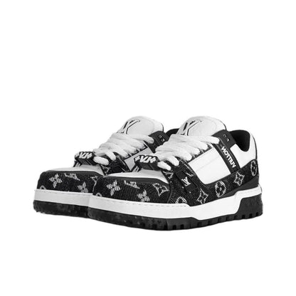 LOUIS VUITTON Trainer Maxi Skateboard Shoes Unisex Low-Top Black/White