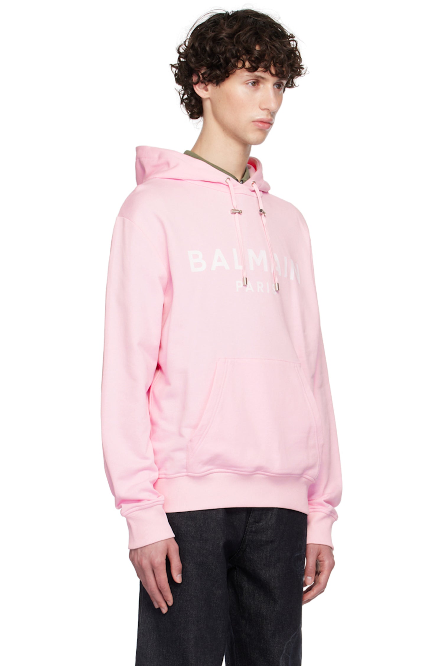 BALMAIN
Pink Printed Logo Hoodie