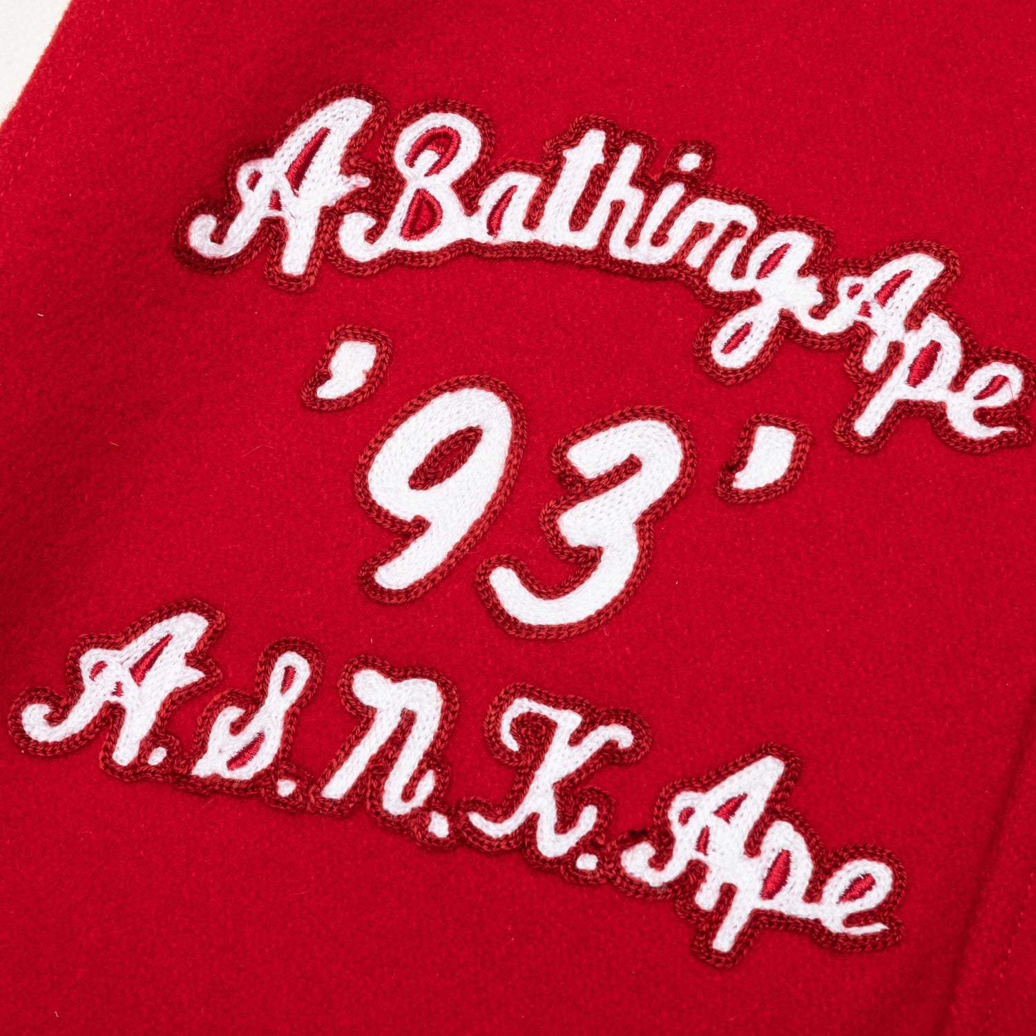 Bape Multi Motif Varsity Jacket - Red