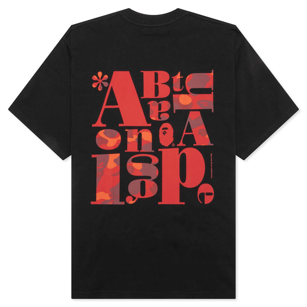 Bape Text Graphic Tee - Black