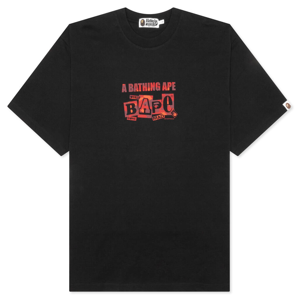 Bape Text Graphic Tee - Black