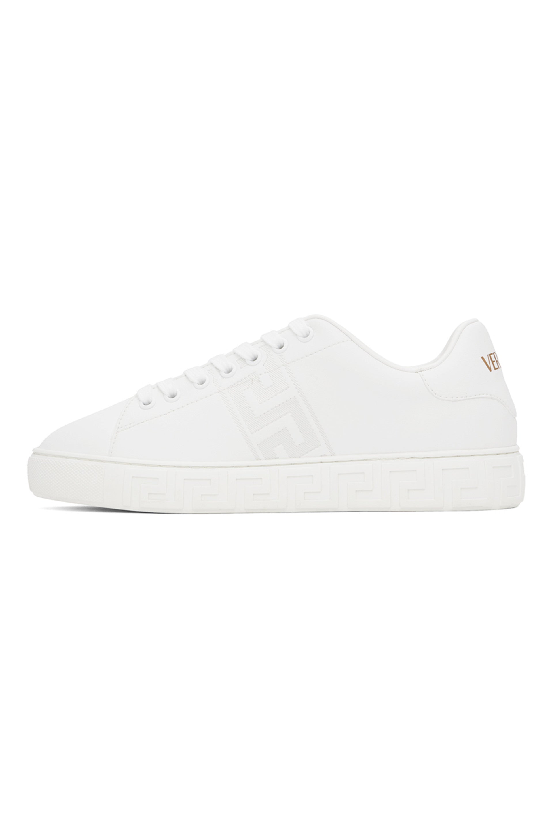 VERSACE
White Embroidered Greca Sneakers