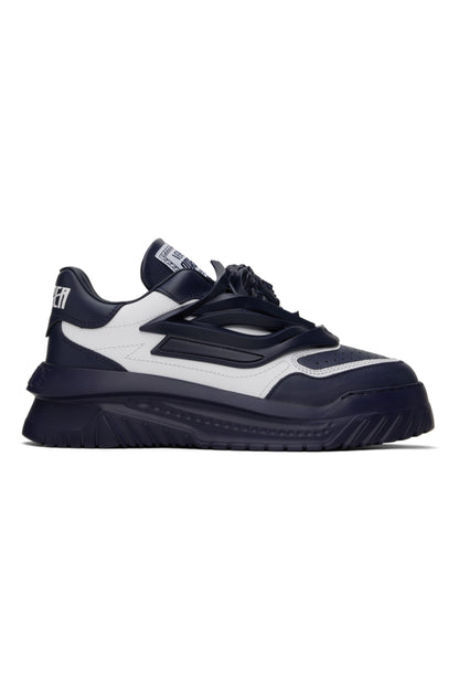 VERSACE
Navy &amp; White Odissea Sneakers