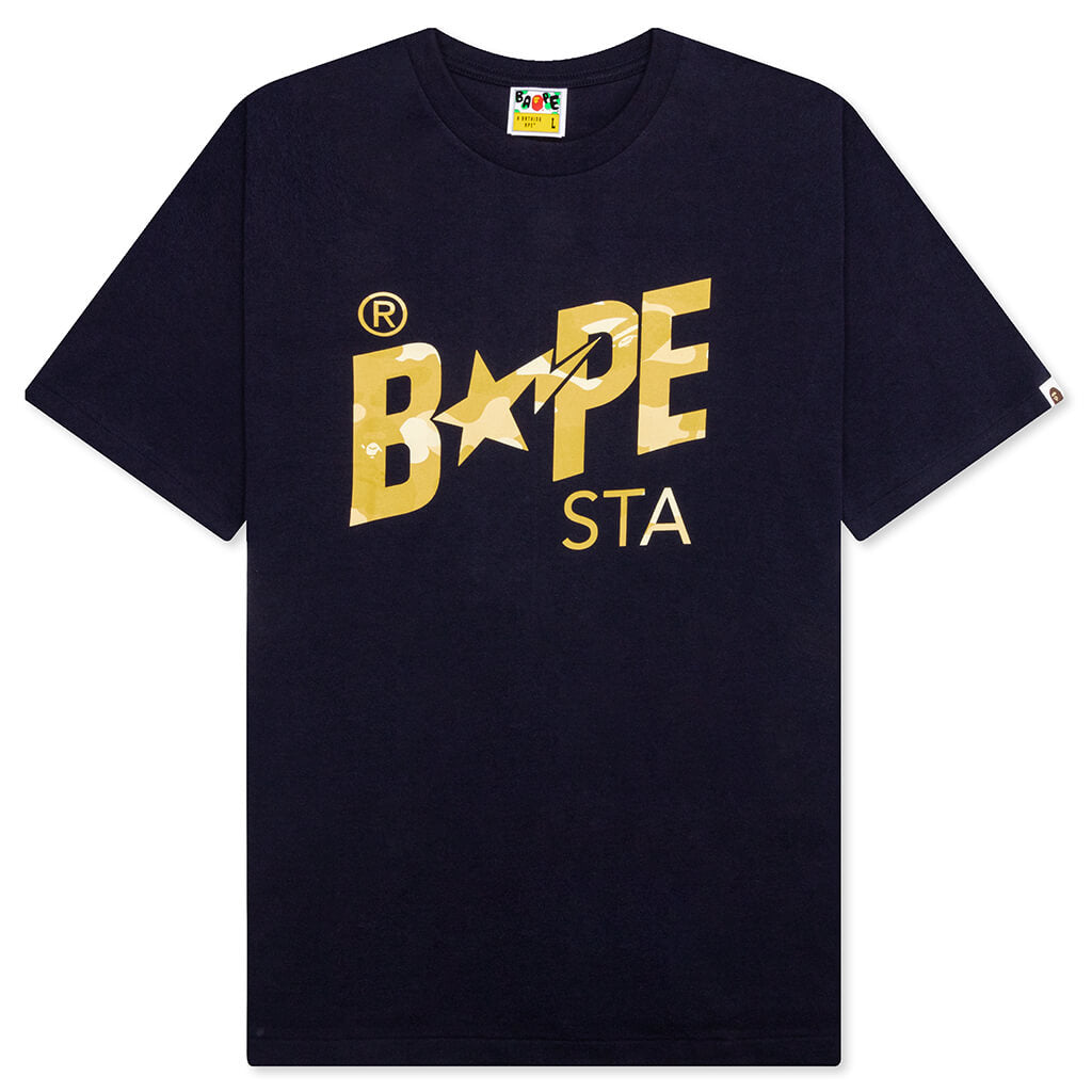 Color Camo Bape Sta Logo Tee - Navy