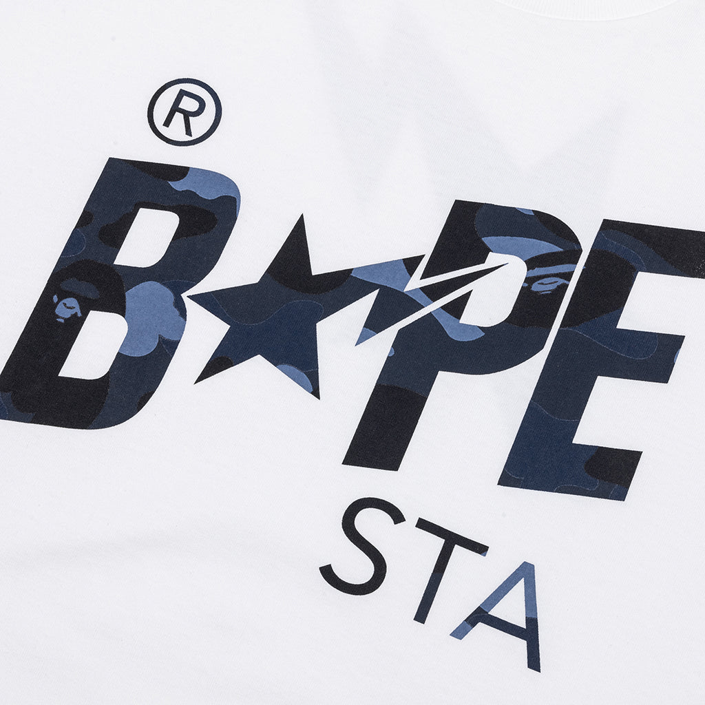 Color Camo Bape Sta Logo Tee - White