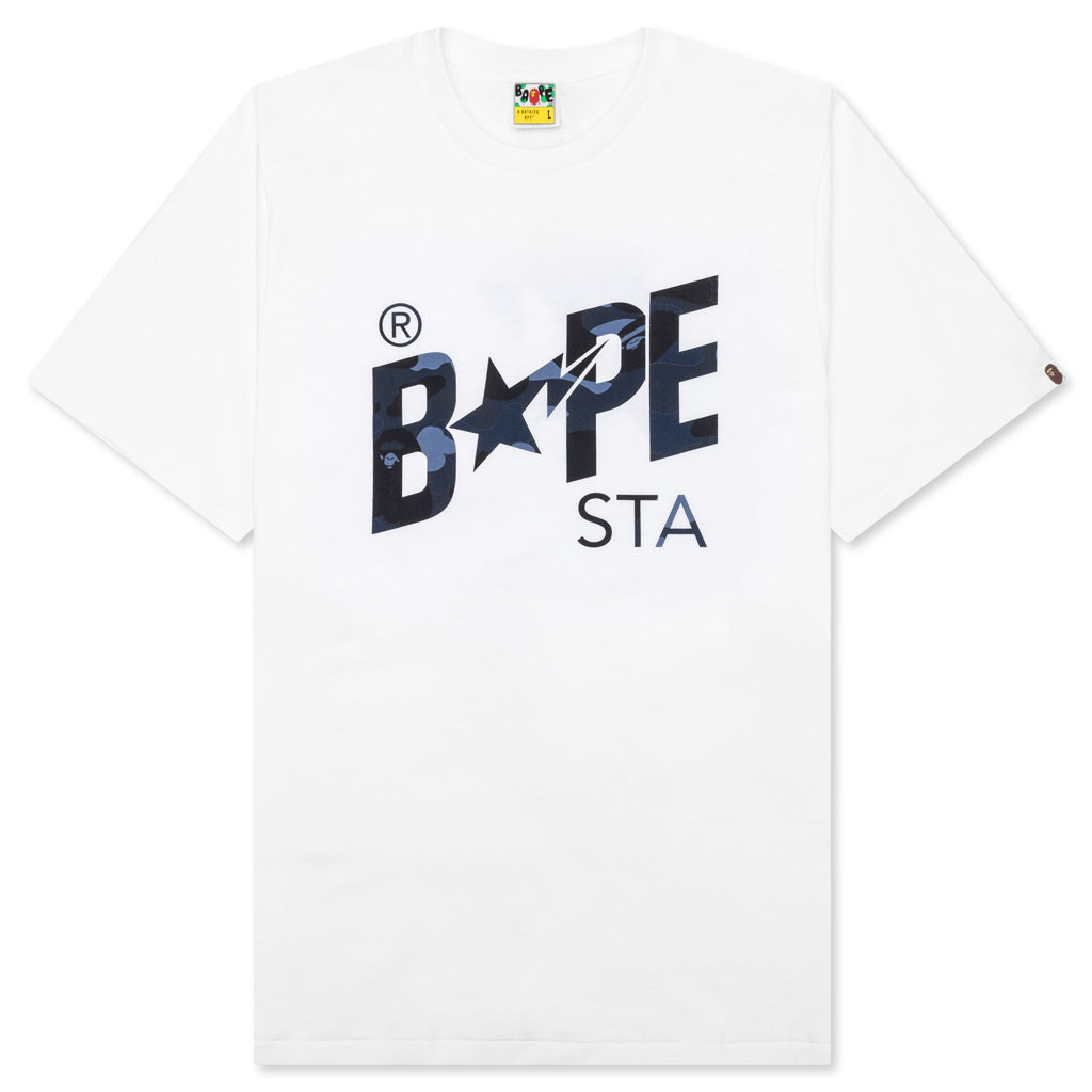 Color Camo Bape Sta Logo Tee - White