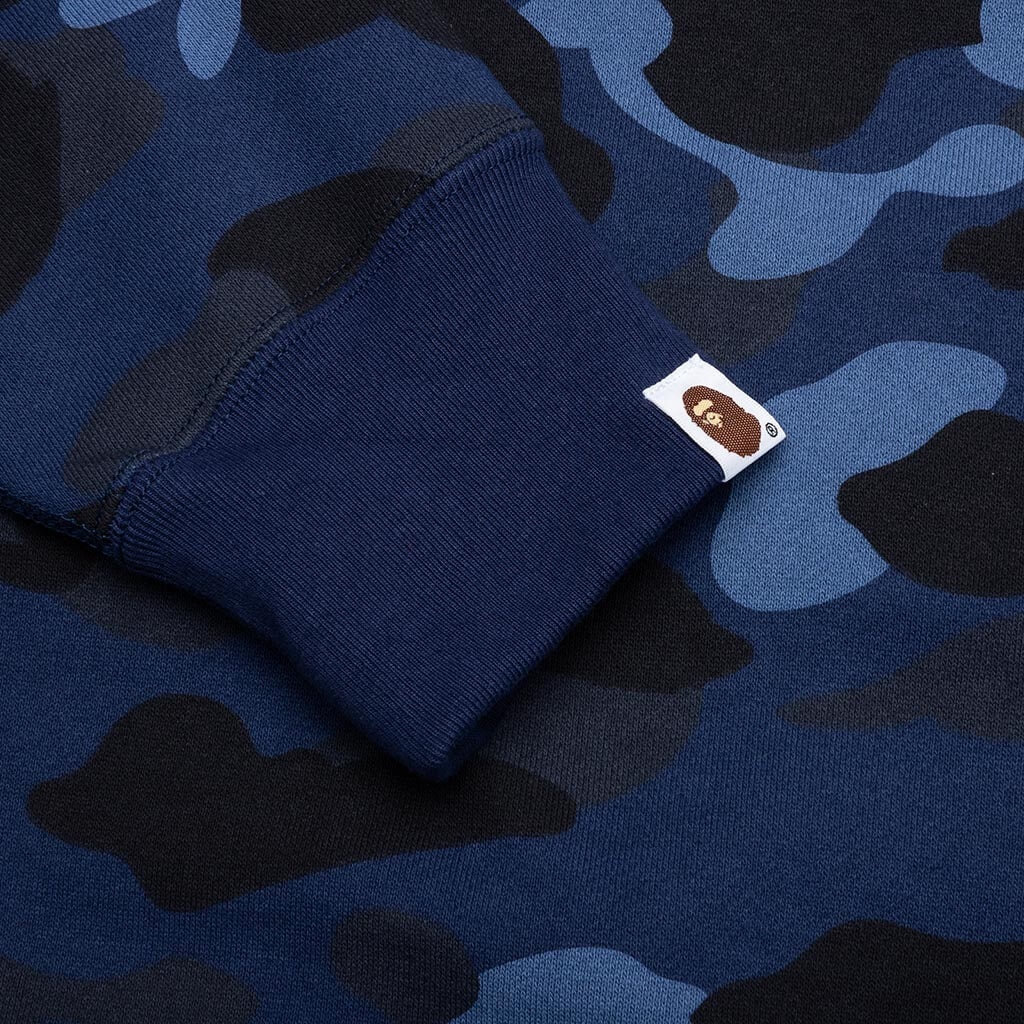 Color Camo Shark Pullover Hoodie - Navy