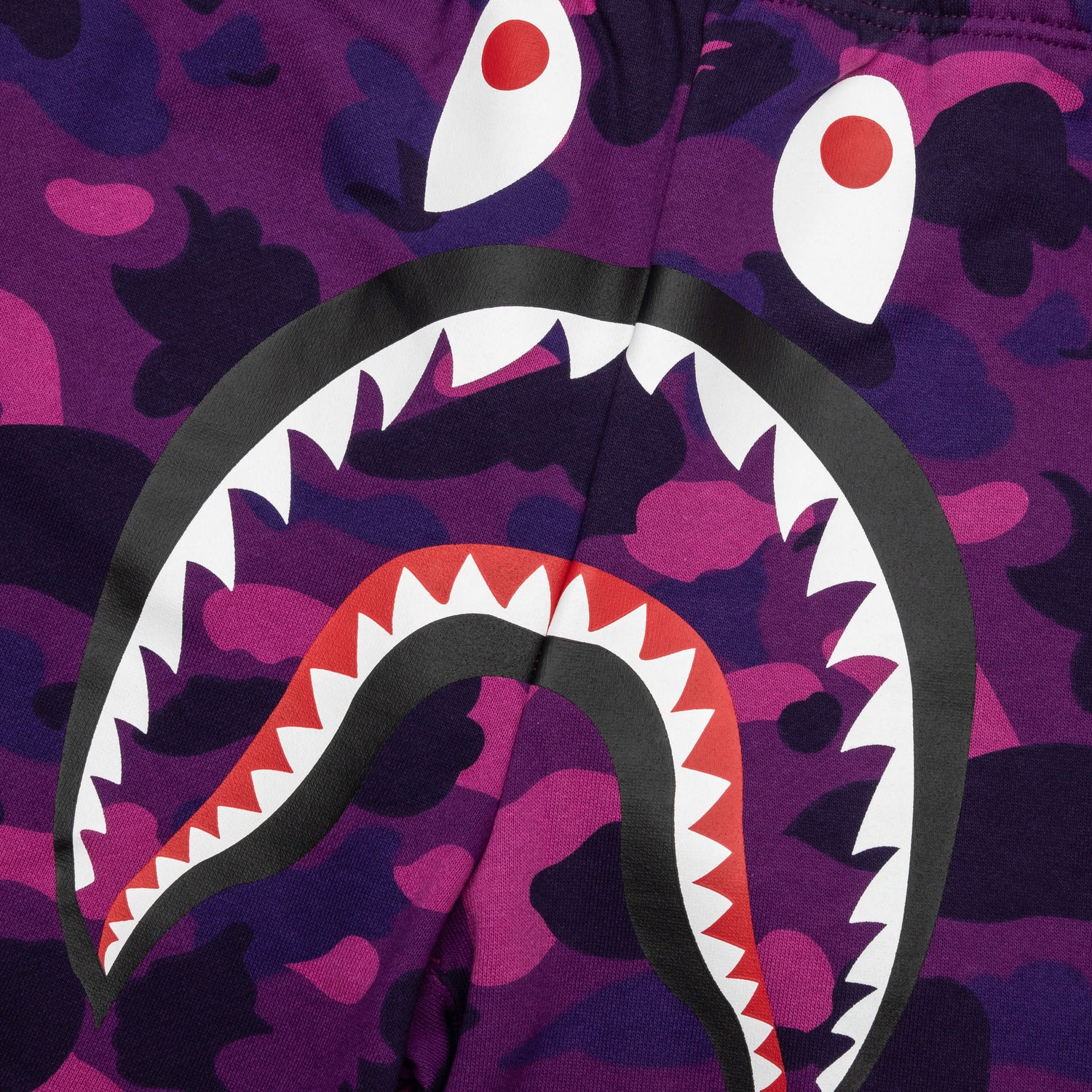 Color Camo Shark Sweat Shorts - Purple