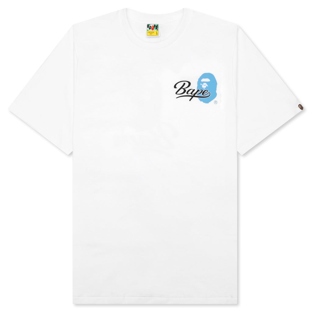 Cursive College Logo Relaxed Fit Tee - White