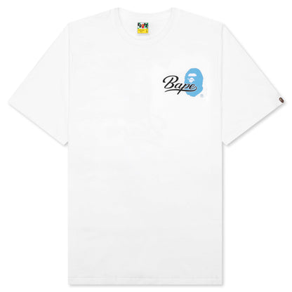 Cursive College Logo Relaxed Fit Tee - White