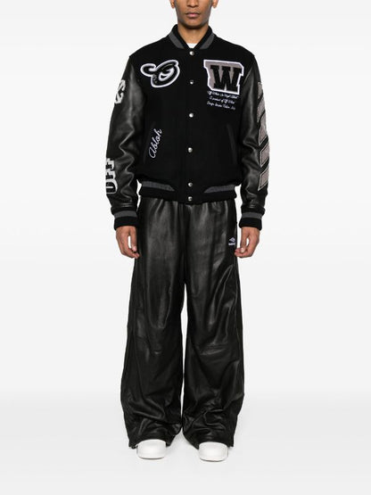 Off-White
crystal-embellished varsity jacket