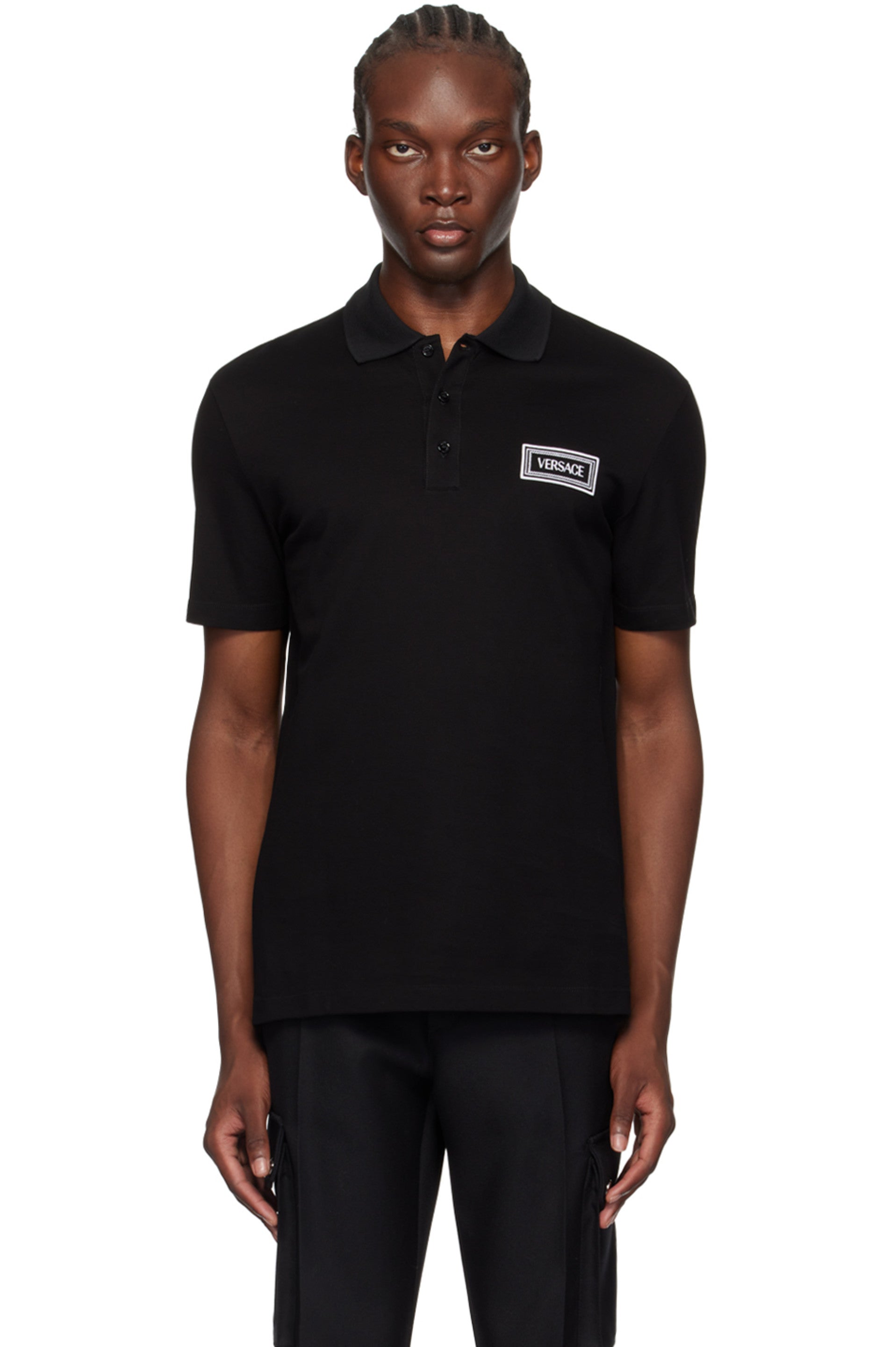 VERSACE
Black Embroidered Logo Polo