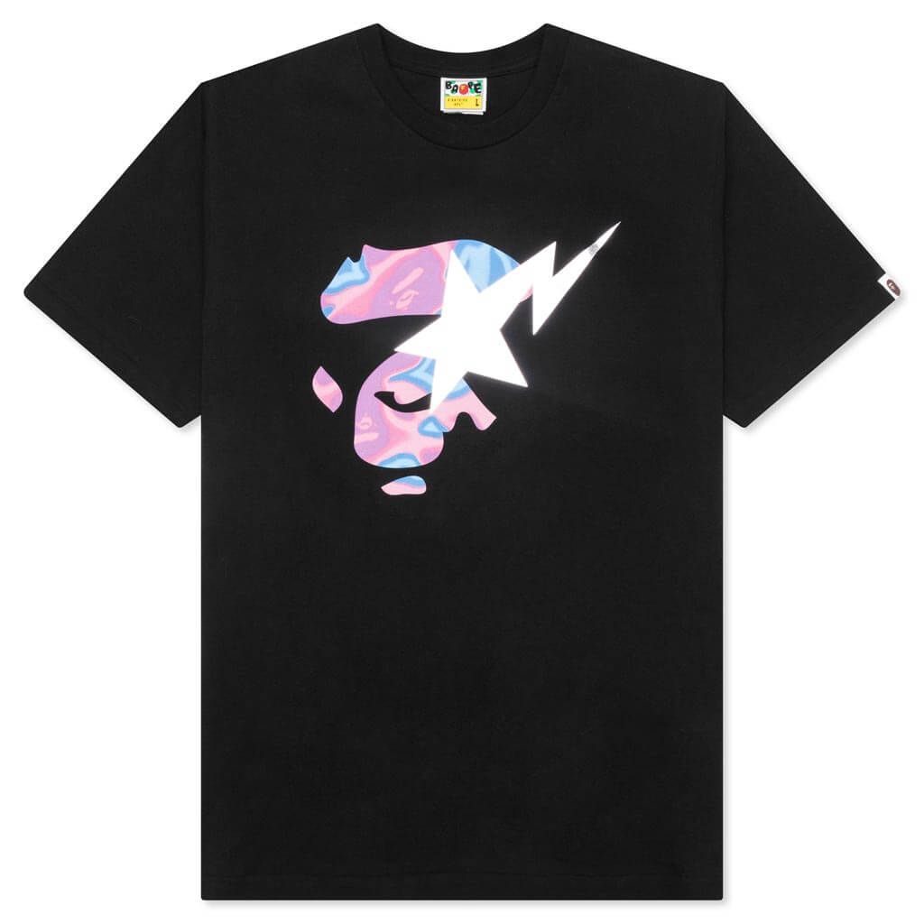 Liquid Camo Ape Face Sta Tee - Black/Pink