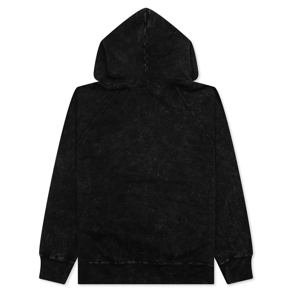 Over Dye Pullover Relaxed Fit Hoodie - Black