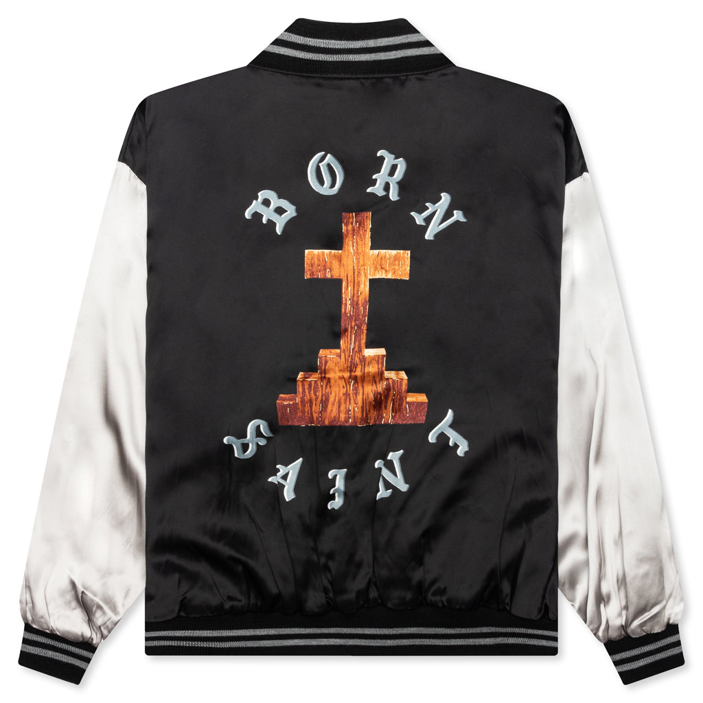 Saint Michael x Born X Raised Satin Jacket - Black/Grey